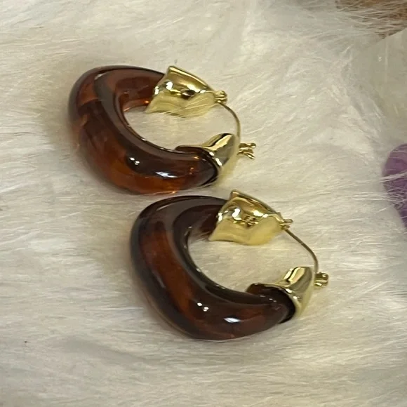 Tortoise Shell Hoops - Picture 6 of 9
